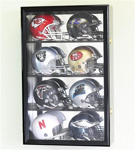 Mini Football Helmet Wood Cabinet Display Case | Holds 8 | Ships Free ...