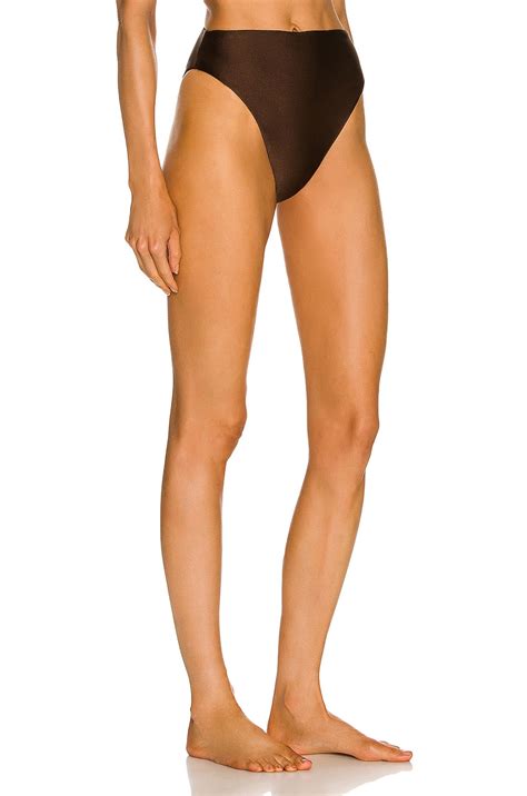 JADE SWIM Incline Bikini Bottom In Chocolate Sheen FWRD