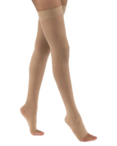 Jobst Ultrasheer Open Toe Thigh Highs W Silicone Dot Top 15 20 Mmhg