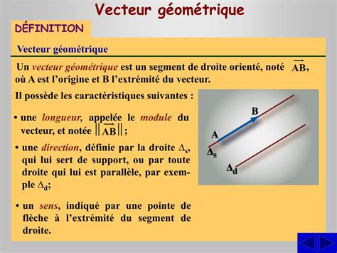 PPT Vecteurs géométriques PowerPoint Presentation free download ID