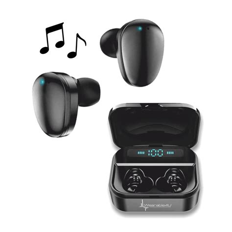 Wearable4u Black Wireless Ear Buds Bluetooth Earbuds With Charging Case