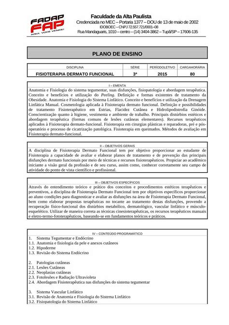 Pdf Plano De Ensino Fadap Br Plano De Ensino Disciplina S Rie