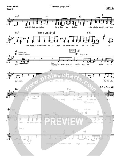 Different Sheet Music Pdf Micah Tyler Praisecharts