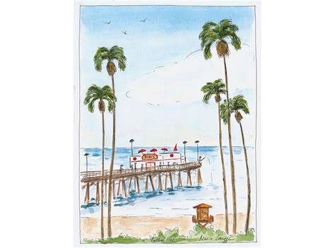 Balboa Pier Art Print Newport Beach Art Poster Print Southern