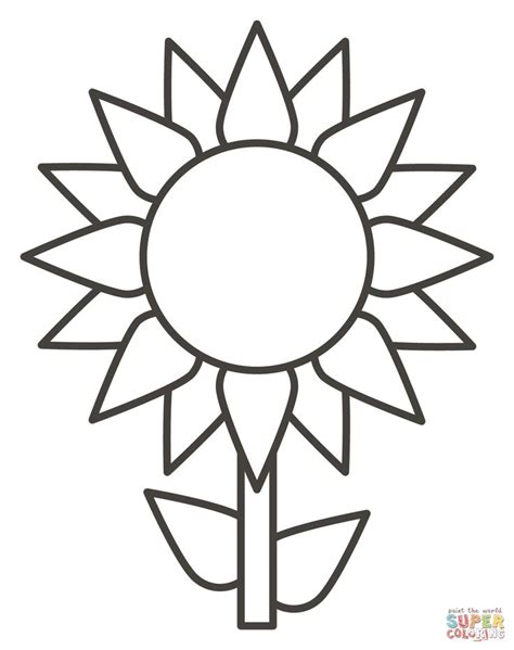 The Sunflower Is Outlined In Black And White