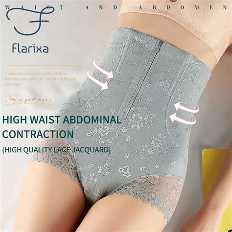 Flarixa High Waist Girdle Panty With Zipper Women Seamless Shapewear