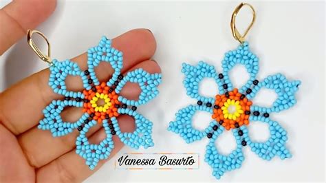 Aretes De Flor En Mostacillas Chaquiras Facil How To Make Beaded