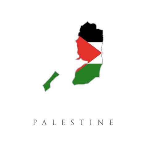 Map Of Palestine With Flag Inside Palestine Map Vector Illustration