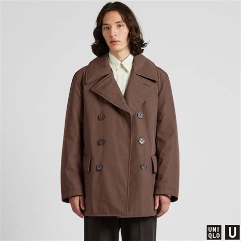 Men Uniqlo U Warm Padded Pea Coat Uniqlo Uk Mens Winter Coat Mens