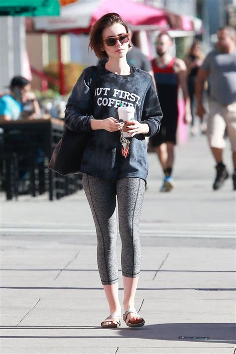 Lily Collins In Leggings Leaving A Gym In Los Angeles 1252016