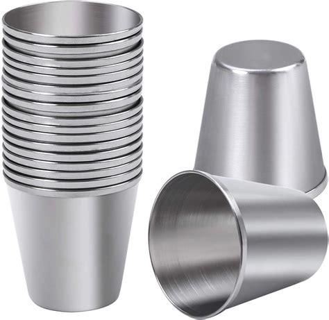 Ruisita 24 Pieces Stainless Steel Shot Glass Shatter Proof