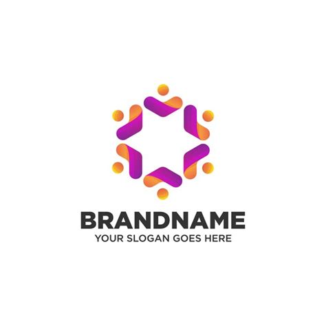 Diseño De Logotipo De Personas Vector Premium