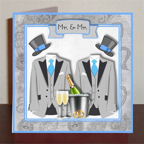 Gay Wedding Card Mr And Mr Wedding Card Same Sex Wedding Card Etsy Uk