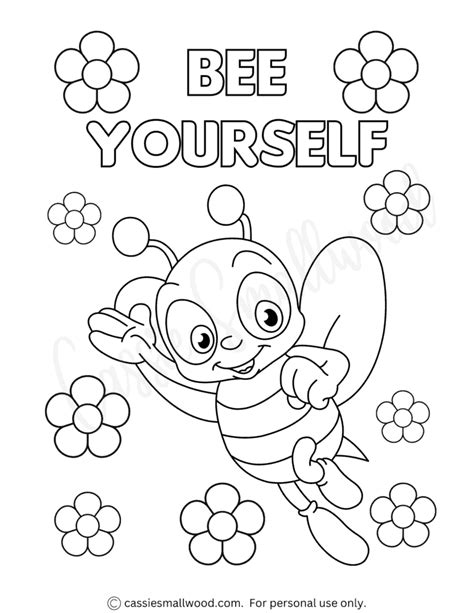 Cute Bee Coloring Pages Free Printable Cassie Smallwood