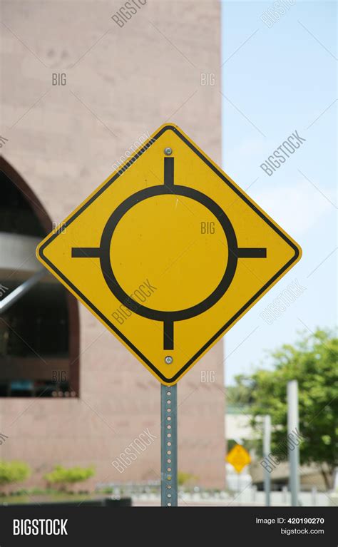 Roundabout Sign Image And Photo Free Trial Bigstock