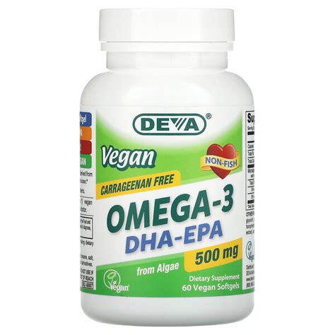 Deva Vegan Omega 3 Dha Epa 500 Mg 60 Vegan Softgelssingapore