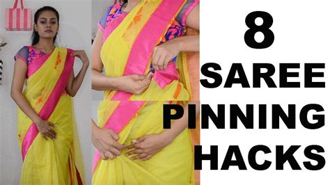 8 Saree Draping Hacks Using Safety Pins Youtube