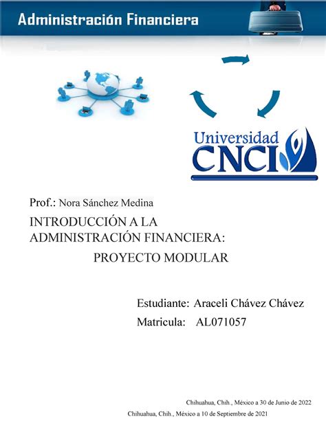 Introducci N A La Administraci N Financiera Proyecto Modular