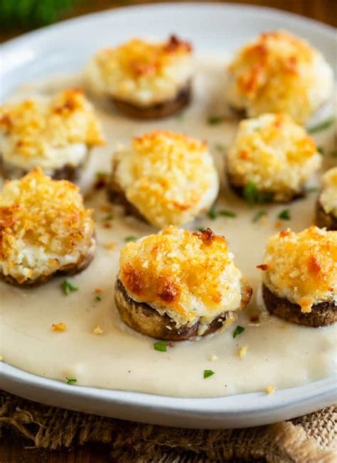 White Cheddar Stuffed Mushrooms Longhorn Copycat The Cozy Cook