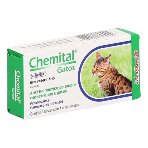 Chemital Verm Fugo Para Gatos Caixa Comprimidos Shopee Brasil