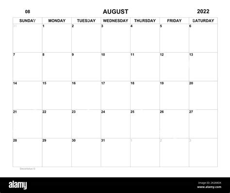 Planner for august 2022. Schedule for month. Monthly calendar ...