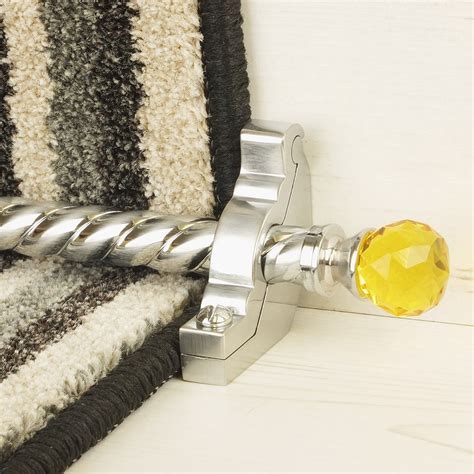 Crystal Brushed Chrome Amber Spiral Stair Rod