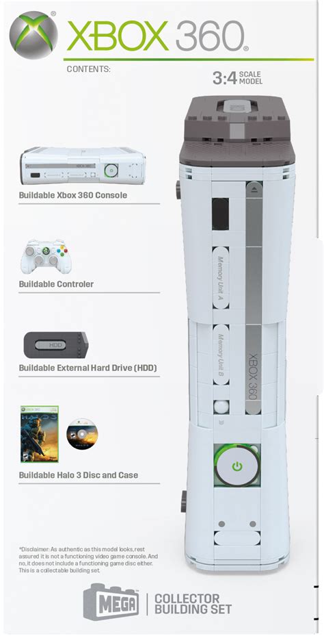 Mega Microsoft Xbox 360 Replica Building Toy Kit Mattel Creations