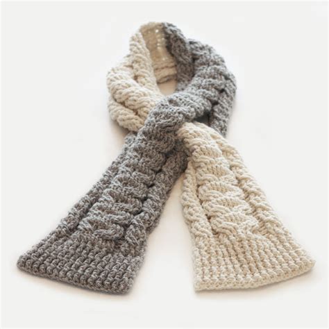 Knotsewcute New Crochet Pattern Cabled Keyhole Scarf By Kim Miller