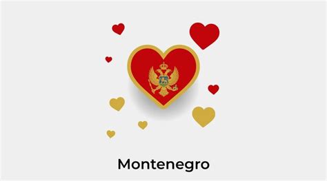 Montenegro Vlag Hart Vorm Met Extra Harten Pictogram Vectorillustratie