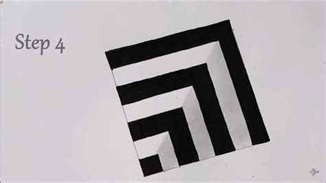 How To Draw 25 🌟 Square Illusion Very Easy 🌌 Illusion 3dgeometry