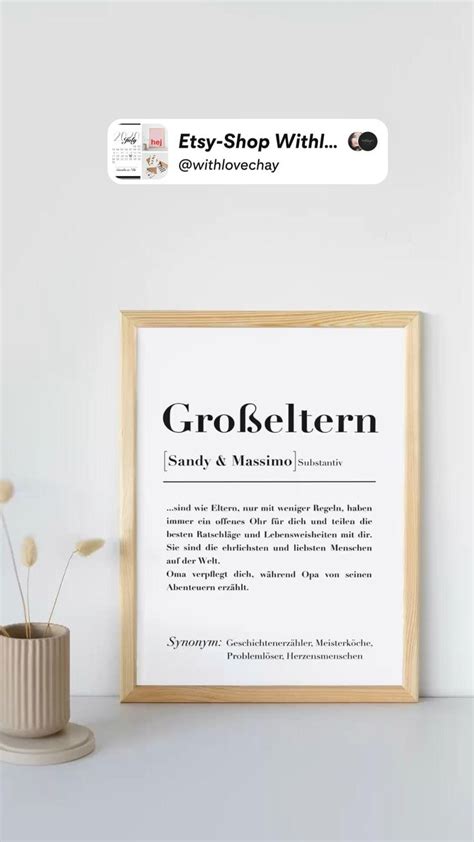 Personalisiertes Poster Großeltern Definition Geschenk für Oma und