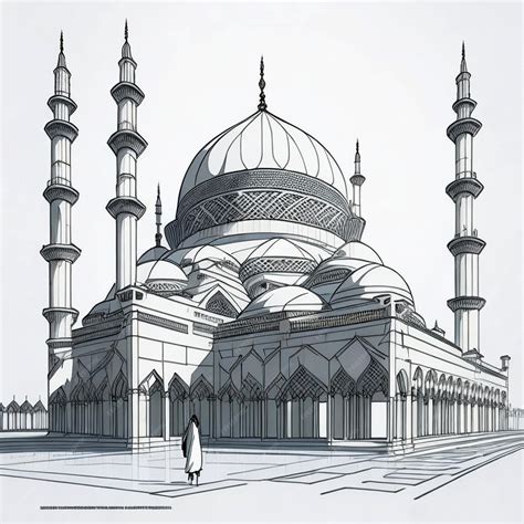 Premium AI Image | Architectural sketch of a masjid