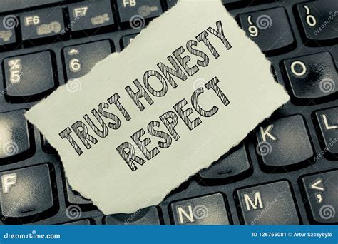 Conceptual Hand Writing Showing Trust Honesty Respect Business Photo