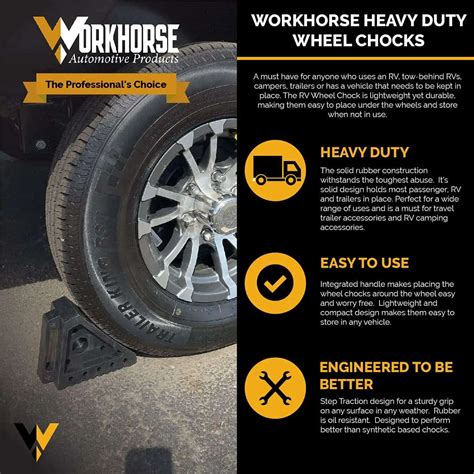 Heavy Duty Wheel Chocks, Pack of 4 | Workhorse Automotive Products