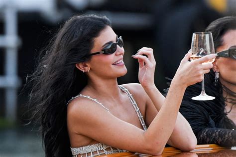 Kylie Jenner Braless Fringe Top Venice Yacht Arrival Hot Celebs Home