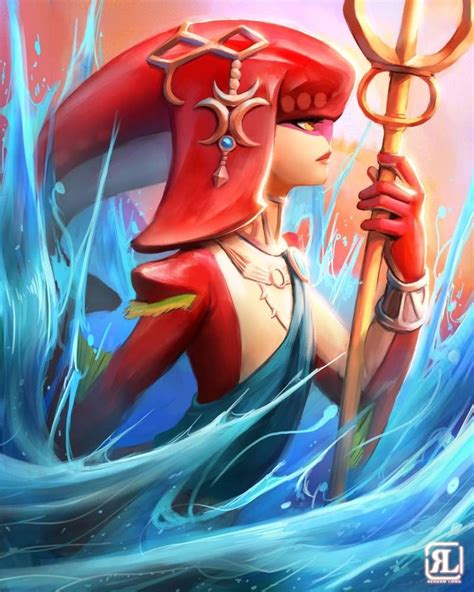 Legend Of Zelda Breath Of The Wild Art Zora Champion Princess Mipha