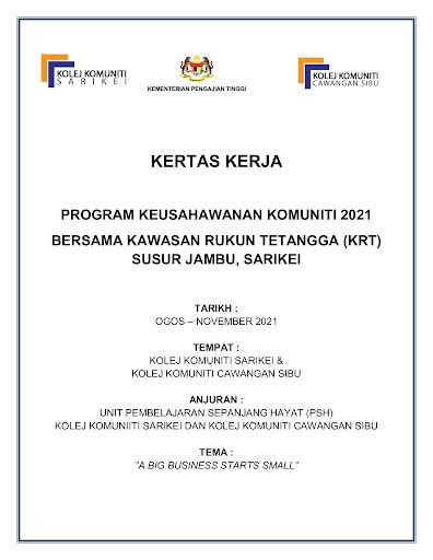 Contoh Kertas Kerja Program Rukun Tetangga