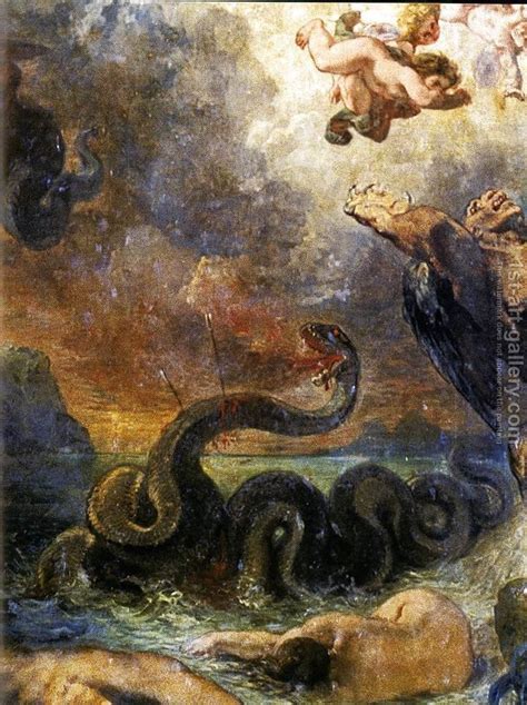 Apollo Slays Python Detail 1850 51 Eugene Delacroix Reproduction