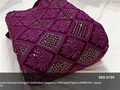 Check Georgette Sequence Sherwani Fabric At Rs 450 Meter In Surat ID