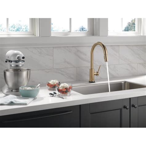 Delta Trinsic Touch2O Champagne Bronze Single Handle Deck-mount Pull ...