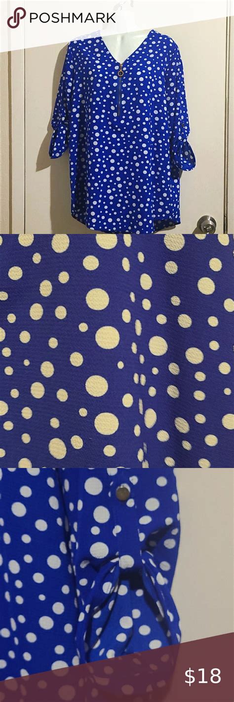 Blue Polka Dot Top