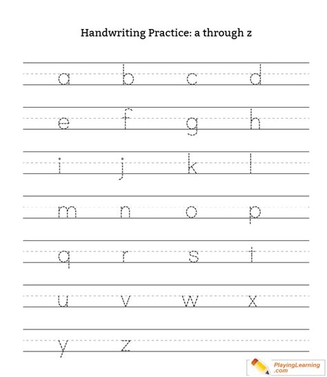 Lowercase Handwriting Worksheet