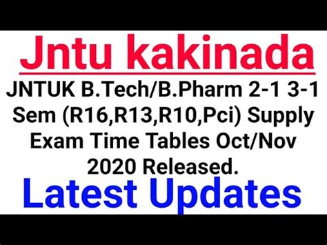 Jntuk B Tech B Pharm Sem R R R Pci Supply Exam Time