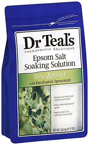 Dr Teals Epsom Salt Soaking Solution Eucalyptus Spearmint 48 Ounce Pack Of 4 Pricepulse