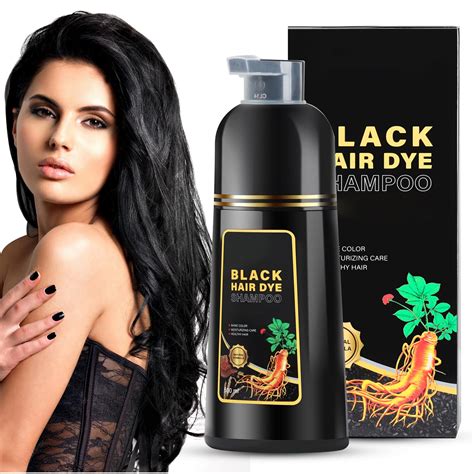 Gdrfnp Black Hair Dye Shampoo 3 En 1 Champú Con Ingredientes Herbarios Tinte Para