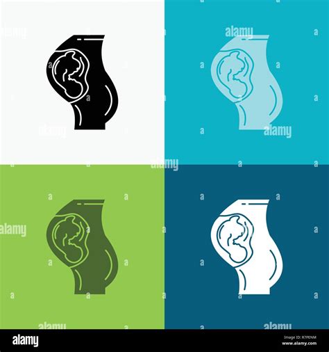 Pregnancy Pregnant Baby Obstetrics Mother Icon Over Various