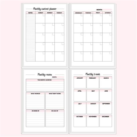 Social Media Planner Printable Facebook Tracker Instagram Etsy