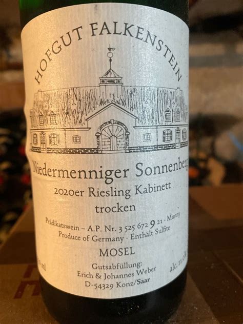 2020 Hofgut Falkenstein Niedermenniger Sonnenberg Riesling Kabinett