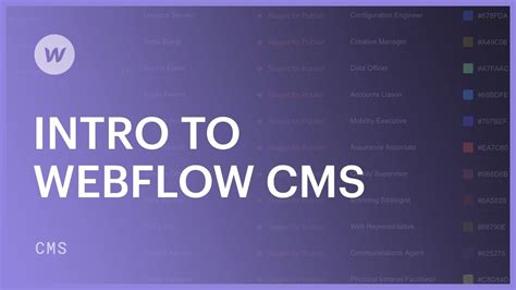 Intro To The Webflow Cms Webflow University