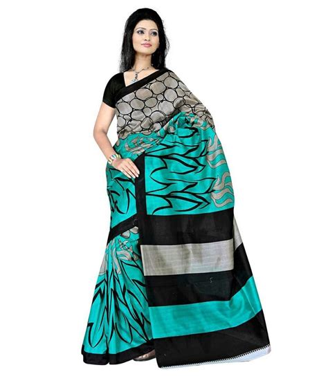 Viha Black Bhagalpuri Silk Saree Buy Viha Black Bhagalpuri Silk Saree